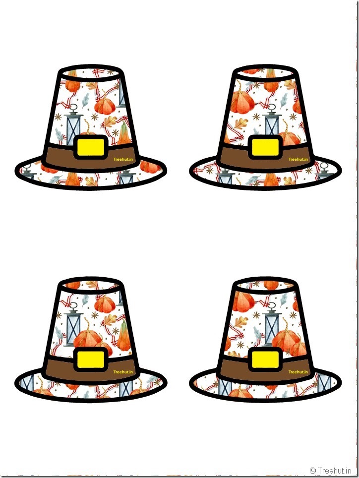 Free Pilgrim Hat Thanksgiving Decoration Cutouts for Bulletin Board (27)