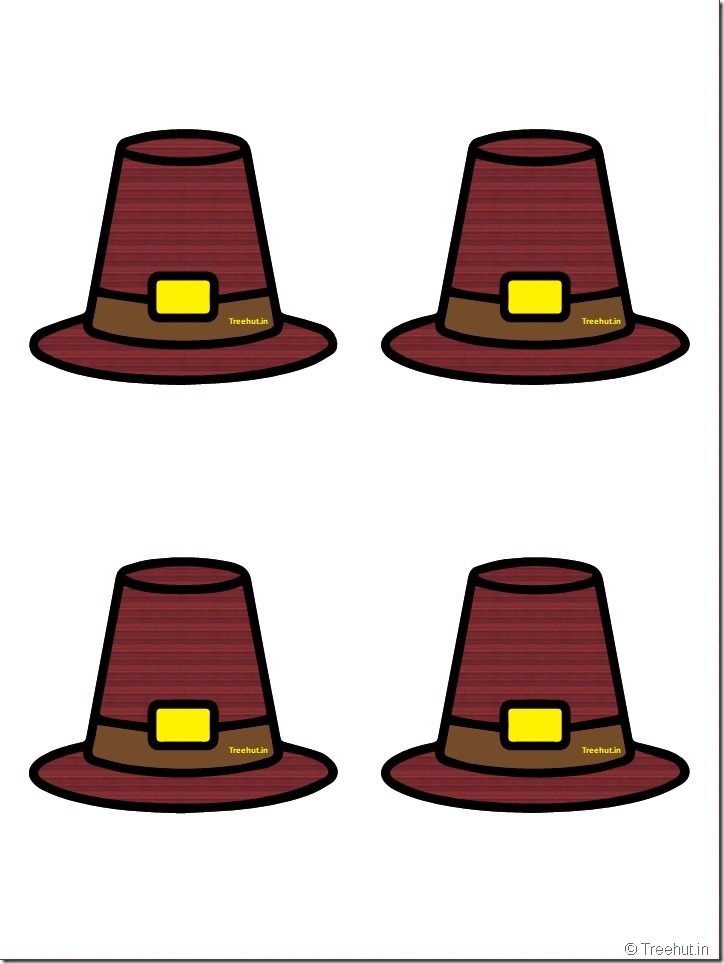 Free Pilgrim Hat Thanksgiving Decoration Cutouts for Bulletin Board (28)