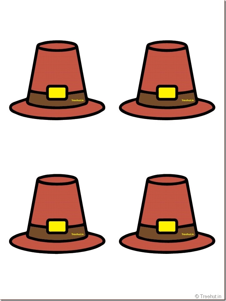 Free Pilgrim Hat Thanksgiving Decoration Cutouts for Bulletin Board (29)