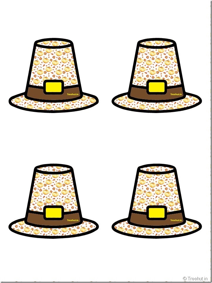 Free Pilgrim Hat Thanksgiving Decoration Cutouts for Bulletin Board (31)