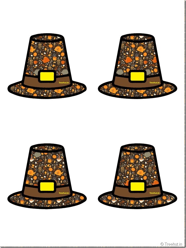 Free Pilgrim Hat Thanksgiving Decoration Cutouts for Bulletin Board (36)