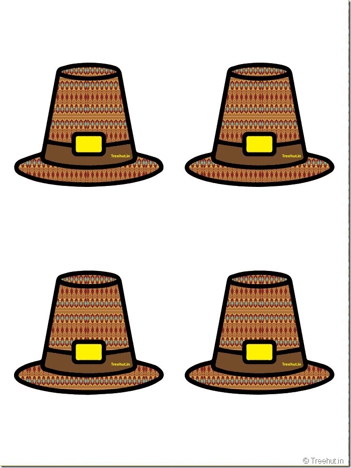 Free Pilgrim Hat Thanksgiving Decoration Cutouts for Bulletin Board (4)