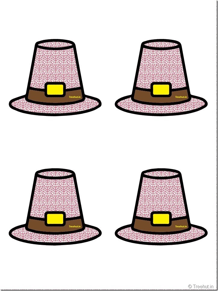 Free Pilgrim Hat Thanksgiving Decoration Cutouts for Bulletin Board (40)