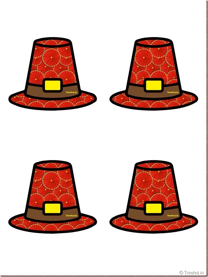 Free Pilgrim Hat Thanksgiving Decoration Cutouts for Bulletin Board (42)