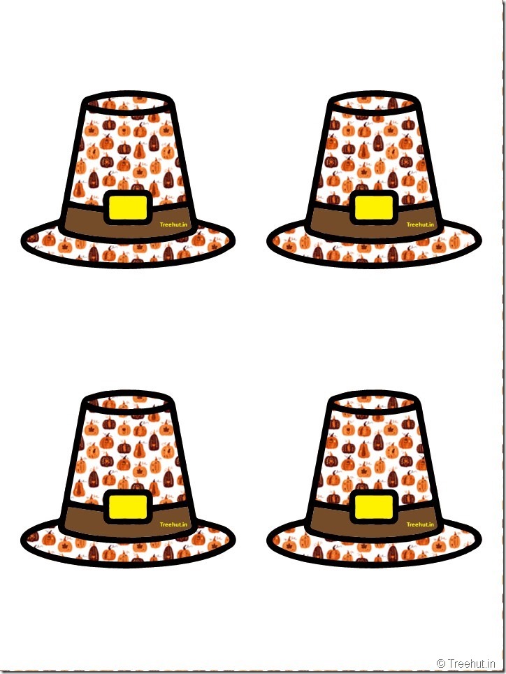Free Pilgrim Hat Thanksgiving Decoration Cutouts for Bulletin Board (44)