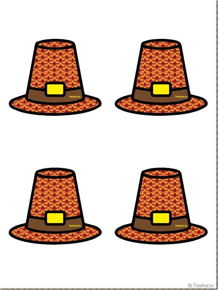 Free Pilgrim Hat Thanksgiving Decoration Cutouts for Bulletin Board (45)