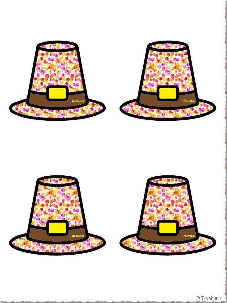 Free Pilgrim Hat Thanksgiving Decoration Cutouts for Bulletin Board (46)