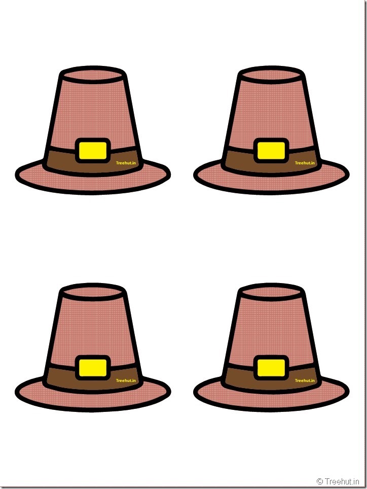 Free Pilgrim Hat Thanksgiving Decoration Cutouts for Bulletin Board (47)