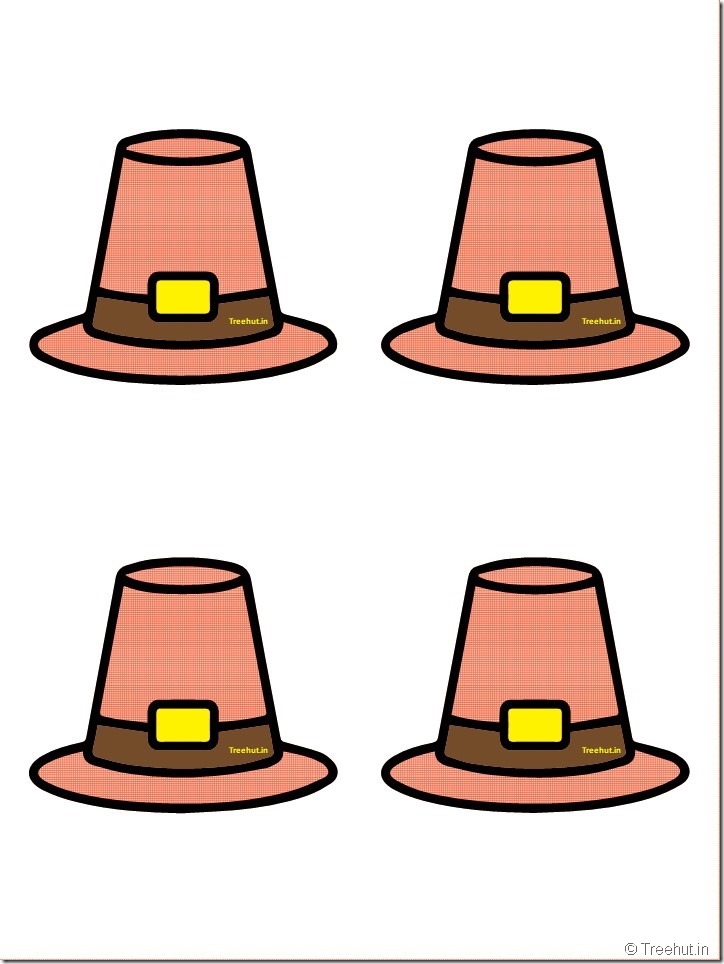 Free Pilgrim Hat Thanksgiving Decoration Cutouts for Bulletin Board (49)