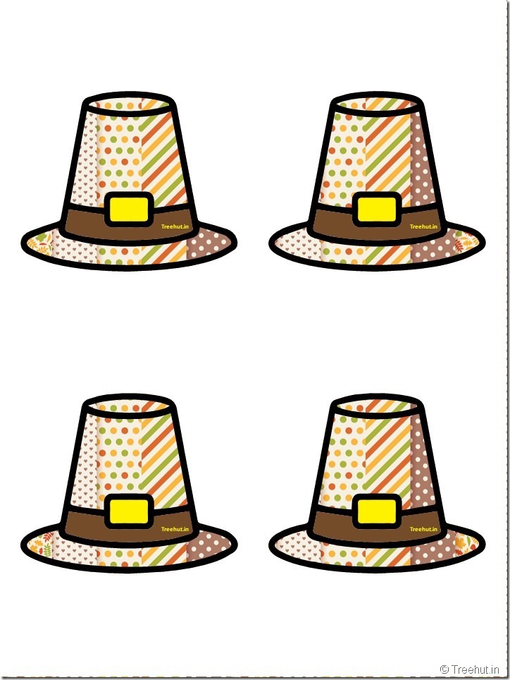 Free Pilgrim Hat Thanksgiving Decoration Cutouts for Bulletin Board (5)