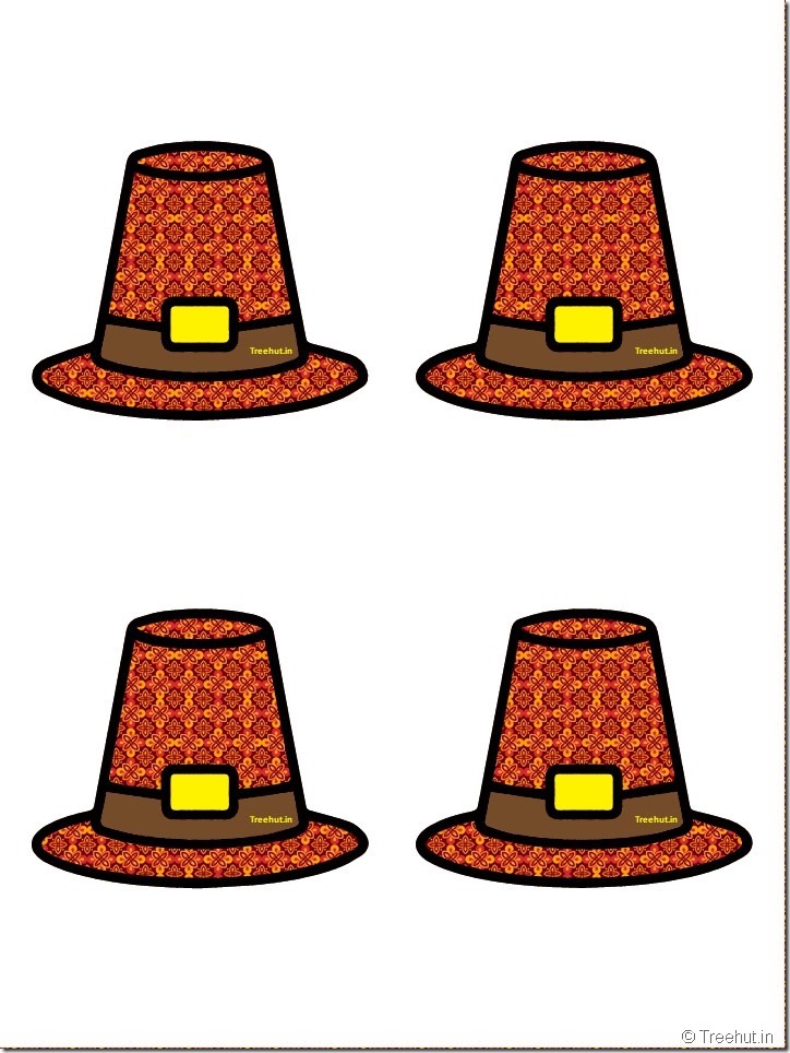 Free Pilgrim Hat Thanksgiving Decoration Cutouts for Bulletin Board (51)
