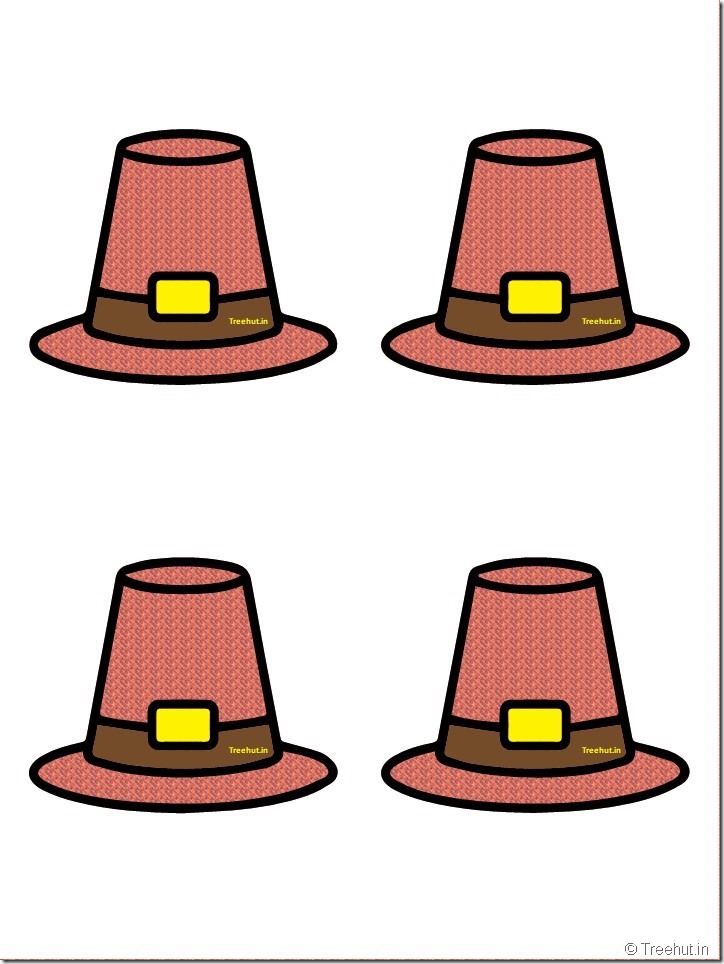 Free Pilgrim Hat Thanksgiving Decoration Cutouts for Bulletin Board (6)
