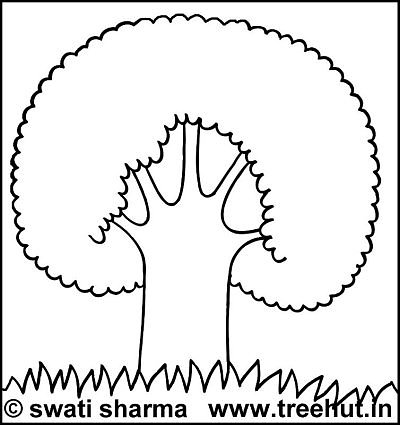 easy tree printable coloring pages for preschool kids