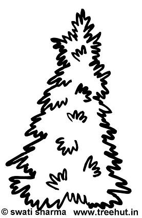 pine tree printable christmas coloring pages