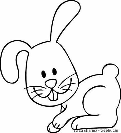 happy rabbit coloring page