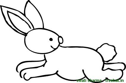 running rabbit coloring page