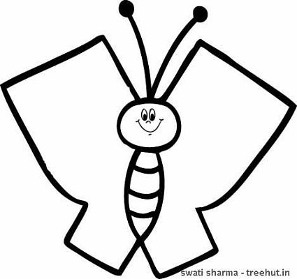 easy to draw butterfly coloring page