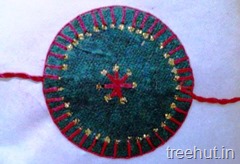 handmade paper rakhi craft blanket stitch