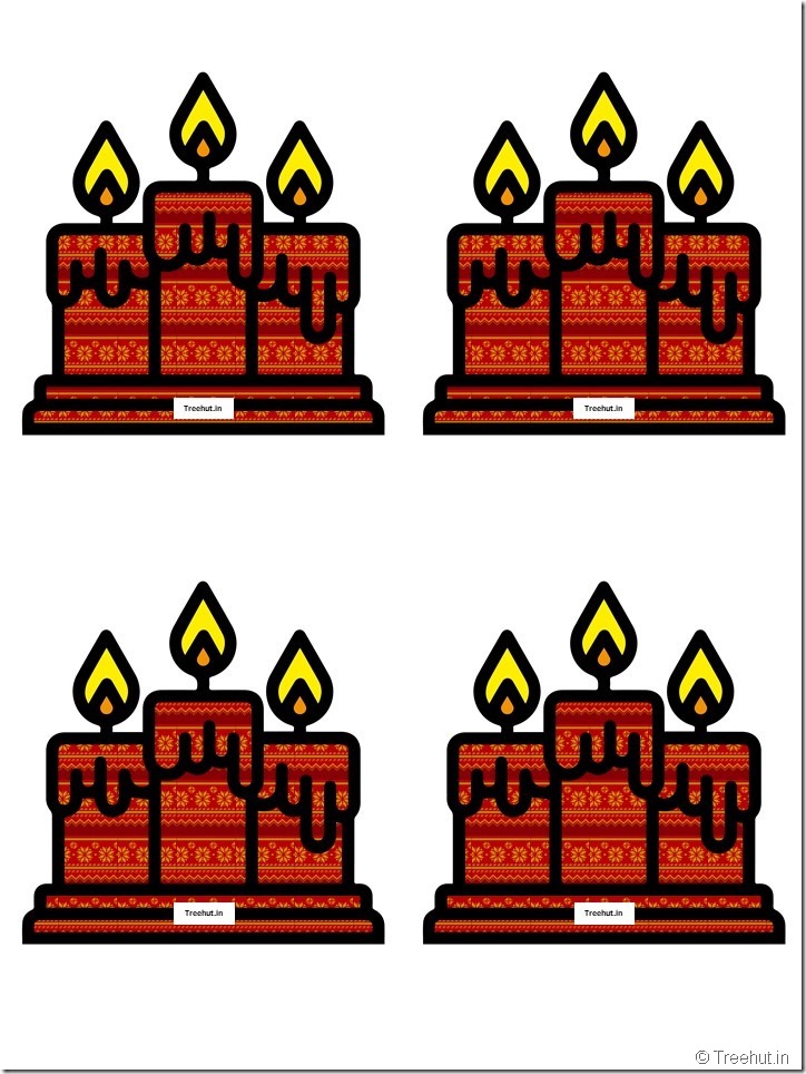 Free Christmas Candle Paper Decorations for Church School (10)