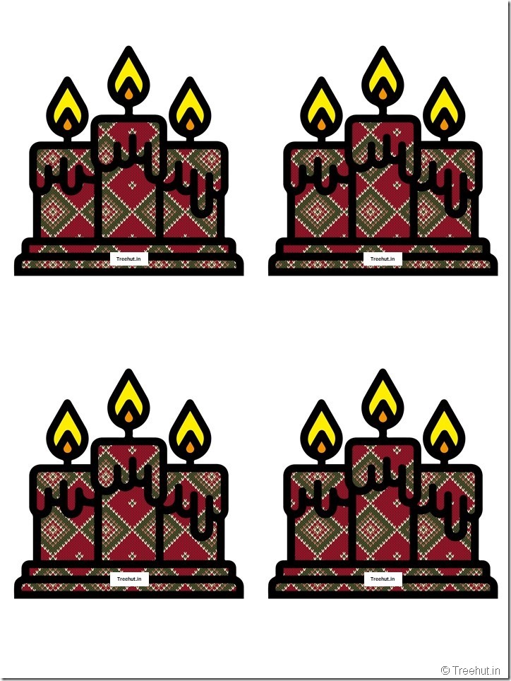 Free Christmas Candle Paper Decorations for Church School (14)