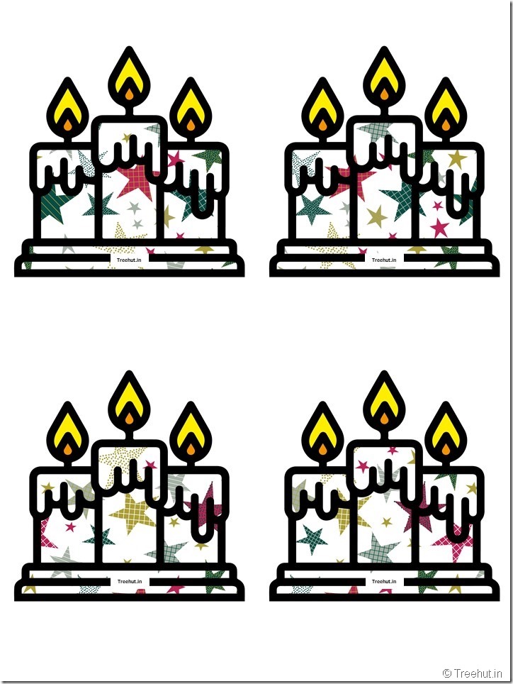 Free Christmas Candle Paper Decorations for Church School (16)