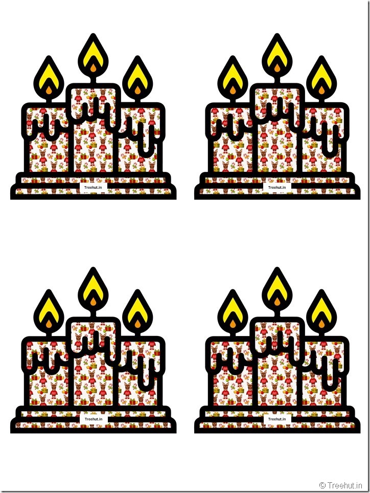 Free Christmas Candle Paper Decorations for Church School (18)
