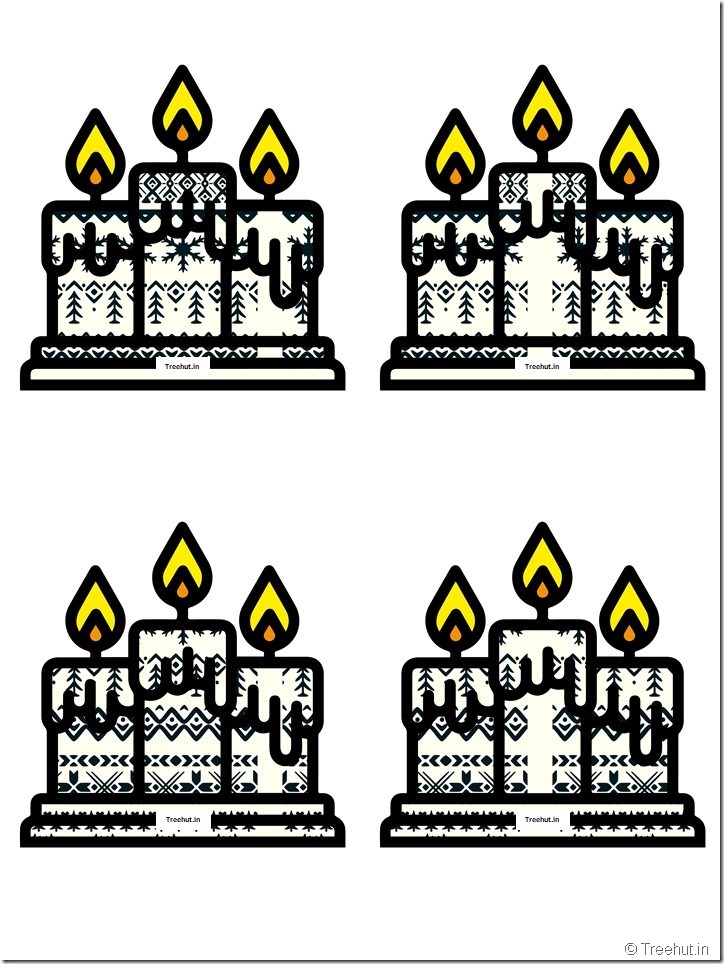 Free Christmas Candle Paper Decorations for Church School (19)