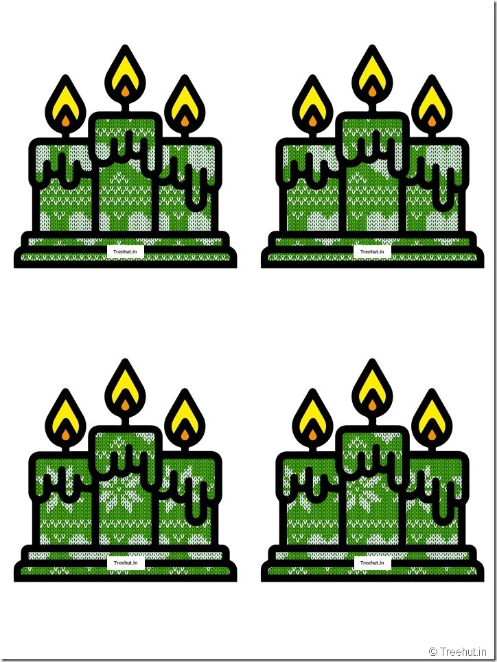Free Christmas Candle Paper Decorations for Church School (2)