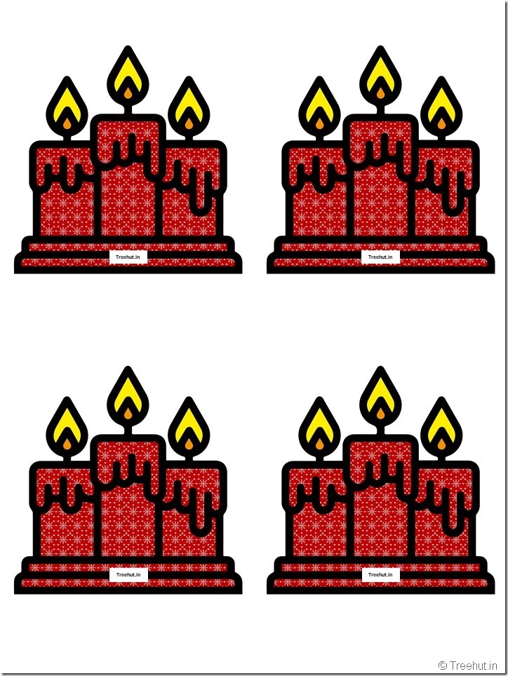 Free Christmas Candle Paper Decorations for Church School (20)