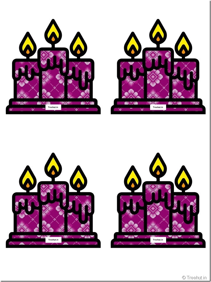 Free Christmas Candle Paper Decorations for Church School (21)