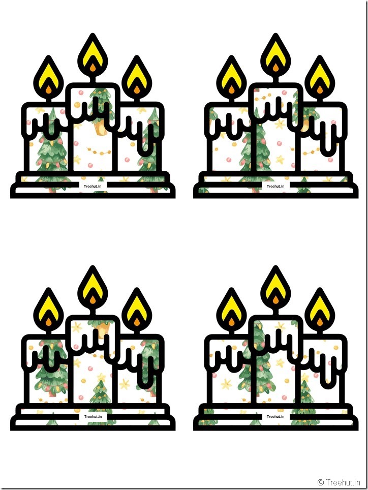 Free Christmas Candle Paper Decorations for Church School (22)