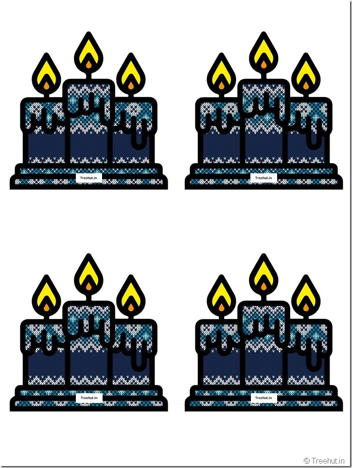 Free Christmas Candle Paper Decorations for Church School (24)