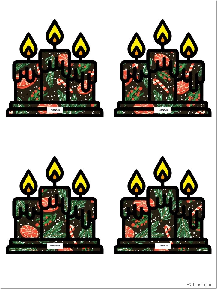 Free Christmas Candle Paper Decorations for Church School (28)