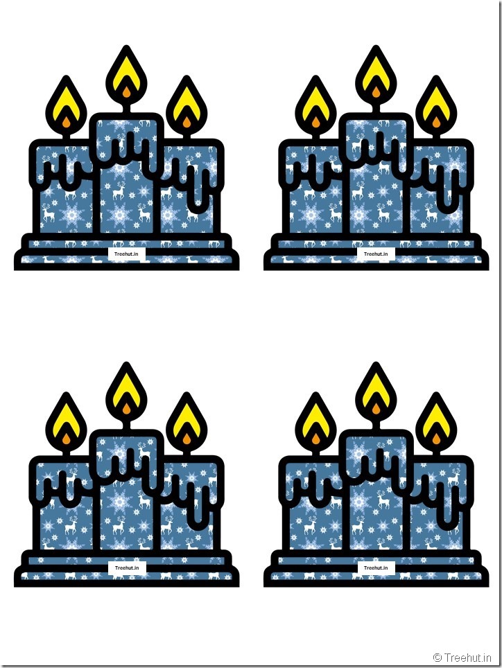 Free Christmas Candle Paper Decorations for Church School (29)