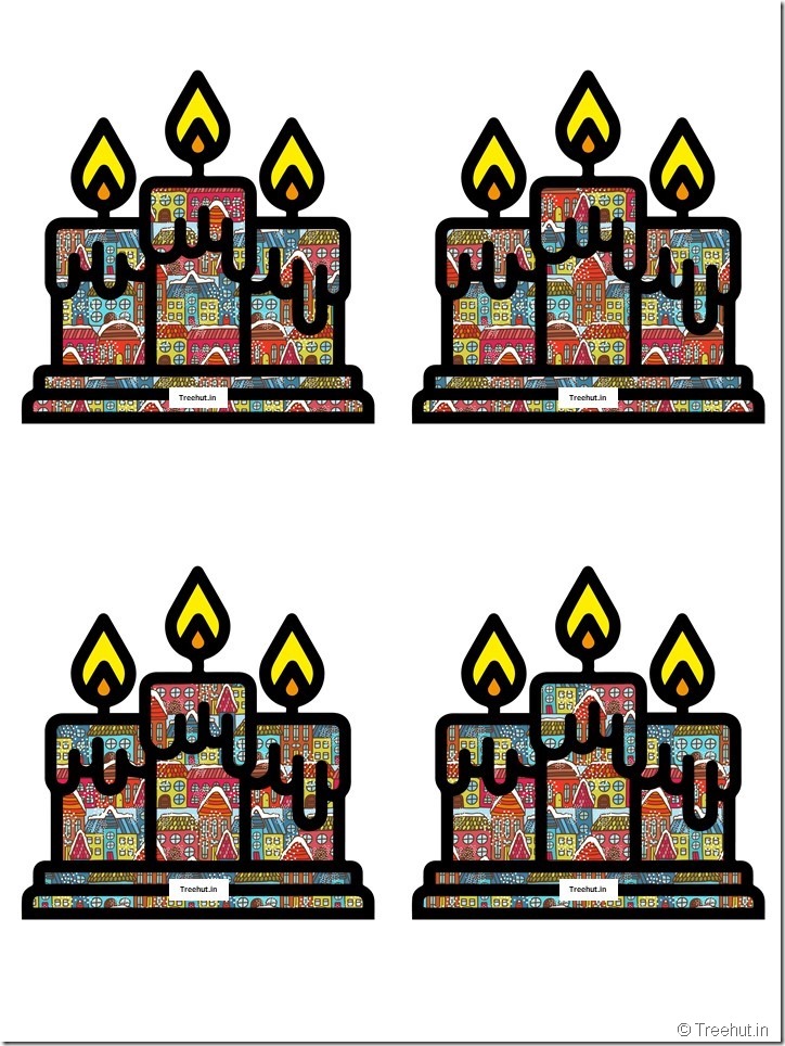 Free Christmas Candle Paper Decorations for Church School (4)