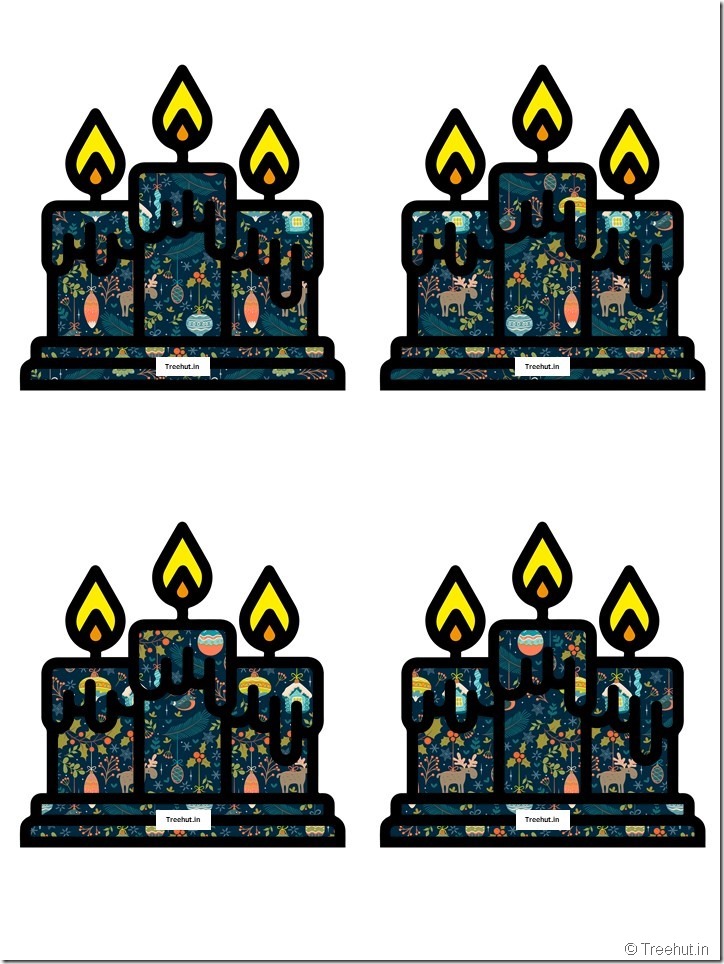 Free Christmas Candle Paper Decorations for Church School (44)