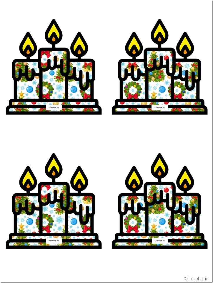 Free Christmas Candle Paper Decorations for Church School (47)