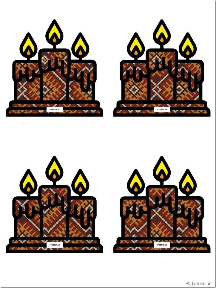 Free Christmas Candle Paper Decorations for Church School (5)