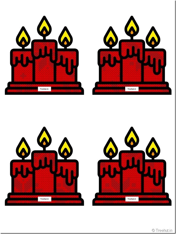 Free Christmas Candle Paper Decorations for Church School (6)