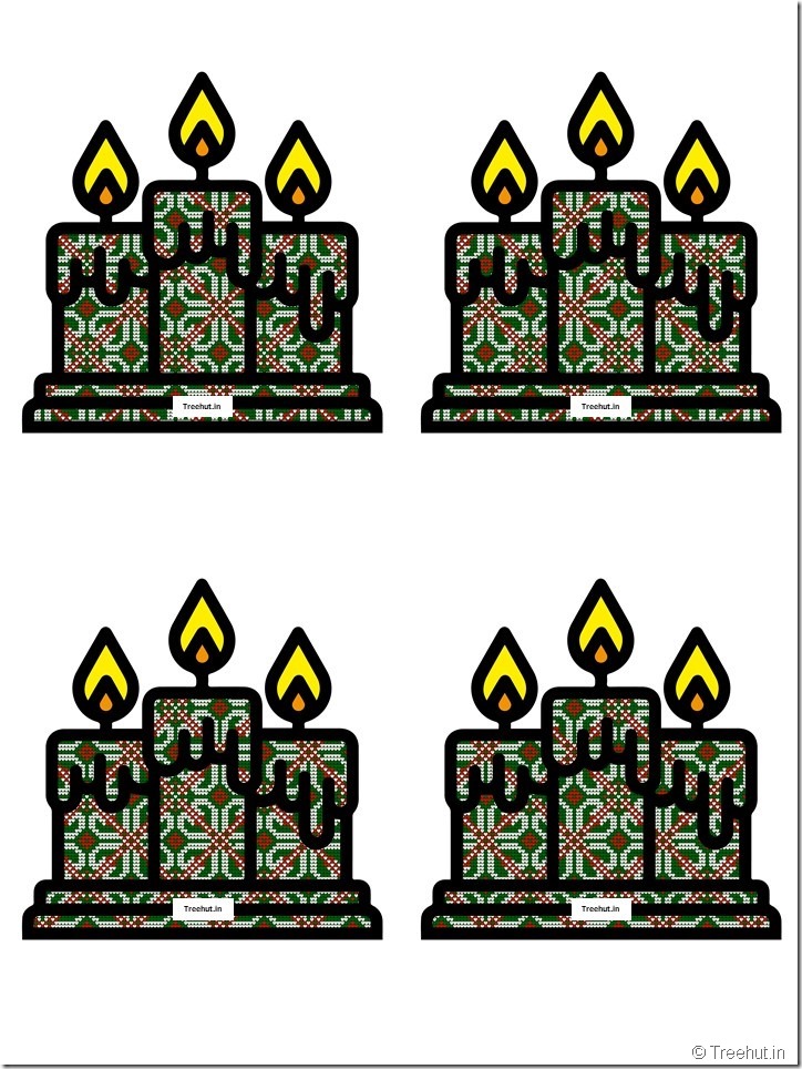 Free Christmas Candle Paper Decorations for Church School (7)