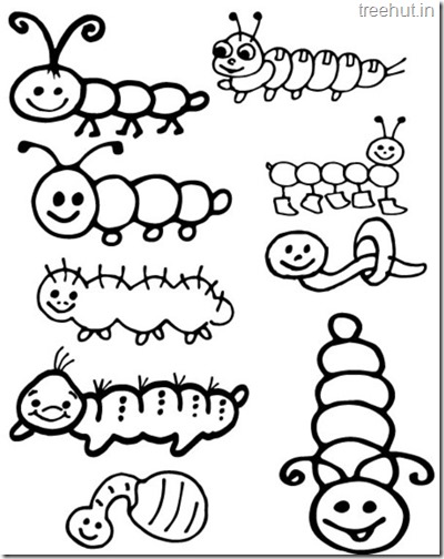 Butterfly Caterpillar Coloring Pages