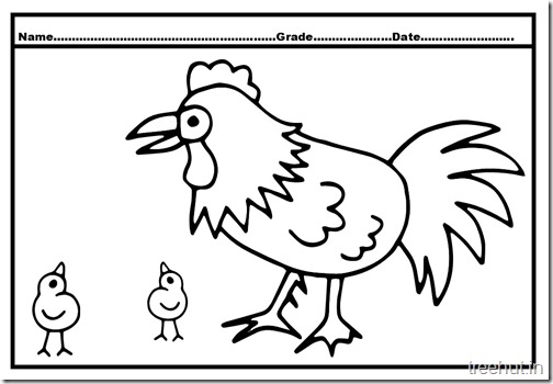 Cock and Hen Coloring Pages (4)