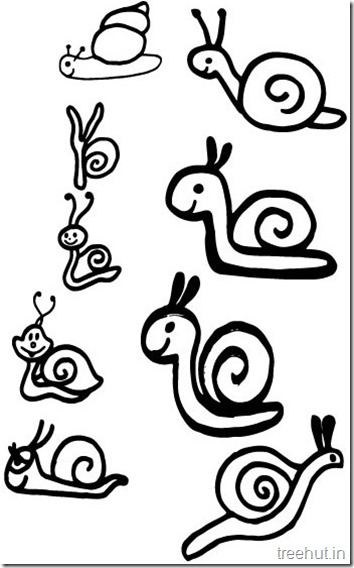 Cute Snail Drawing and Coloring Pages (1)