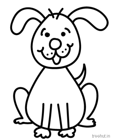 How to draw a cute and happy cartoon puppy for kids video