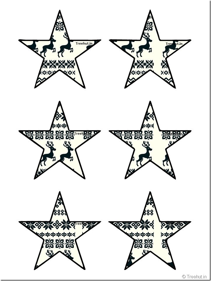 Free Christmas 5 pointed star paper decorations (11)