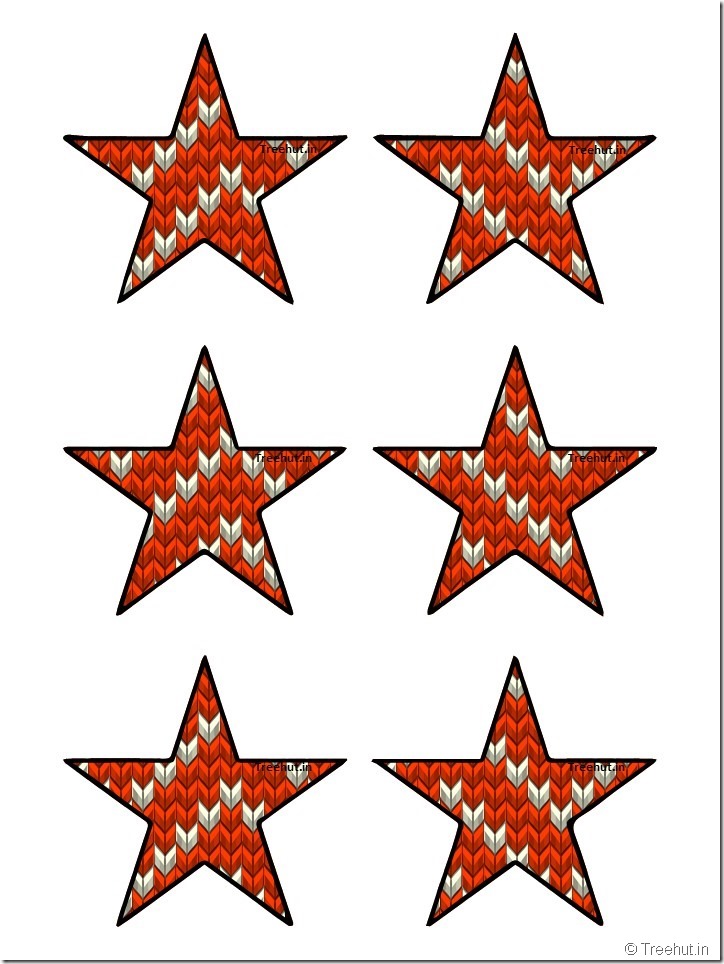 Free Christmas 5 pointed star paper decorations (13)