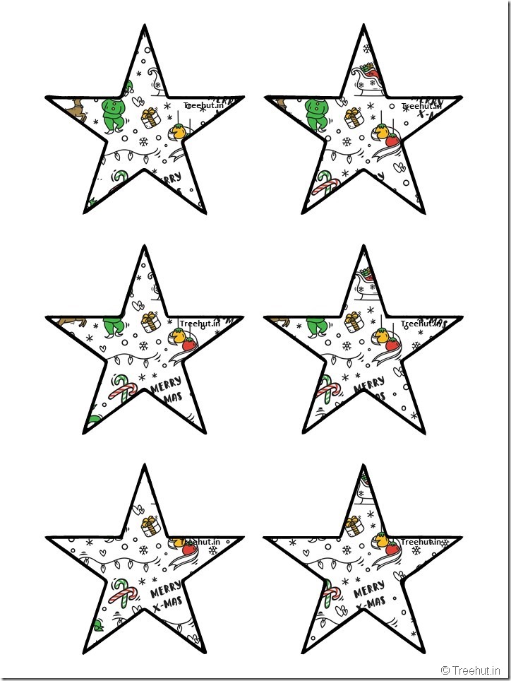 Free Christmas 5 pointed star paper decorations (14)