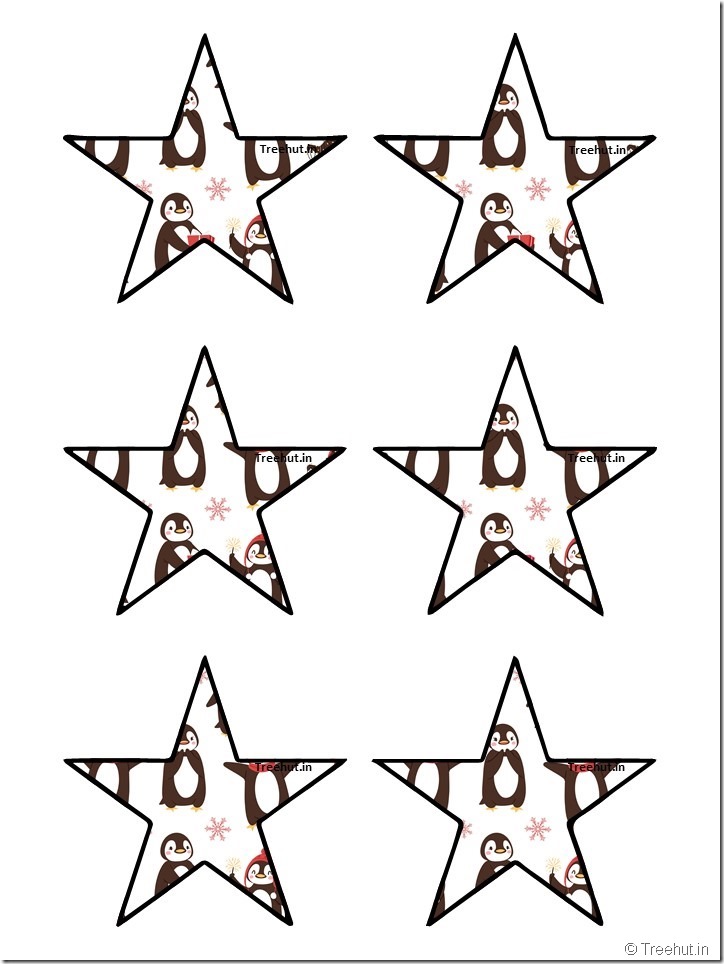 Free Christmas 5 pointed star paper decorations (15)