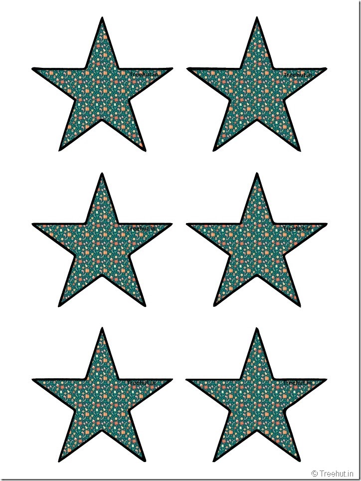 Free Christmas 5 pointed star paper decorations (16)