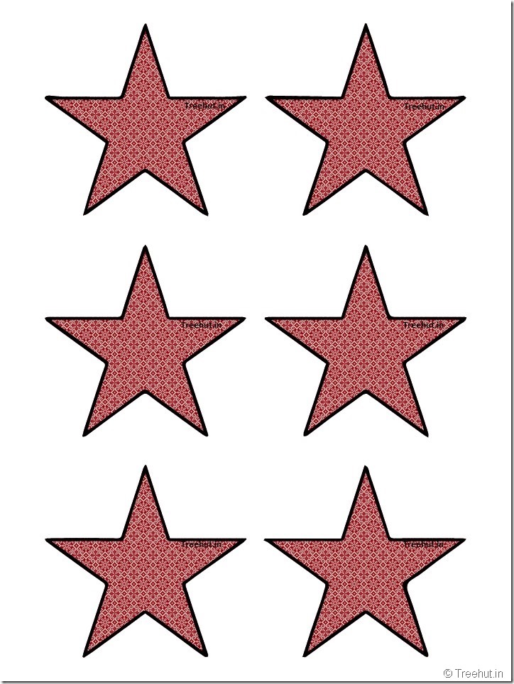Free Christmas 5 pointed star paper decorations (17)